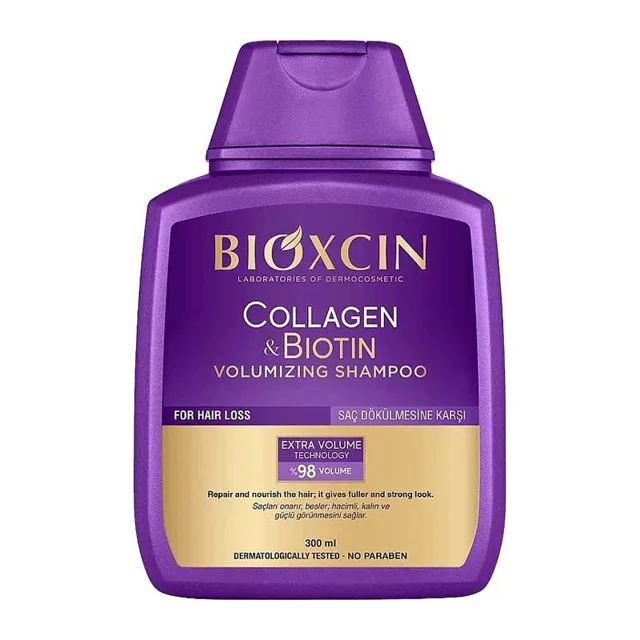 عکس شامپو ضد ریزش بیوکسین کلاژن و بیوتین Bioxcin Collagen & Biotin مناسب انواع مو 300 میلیلیتر