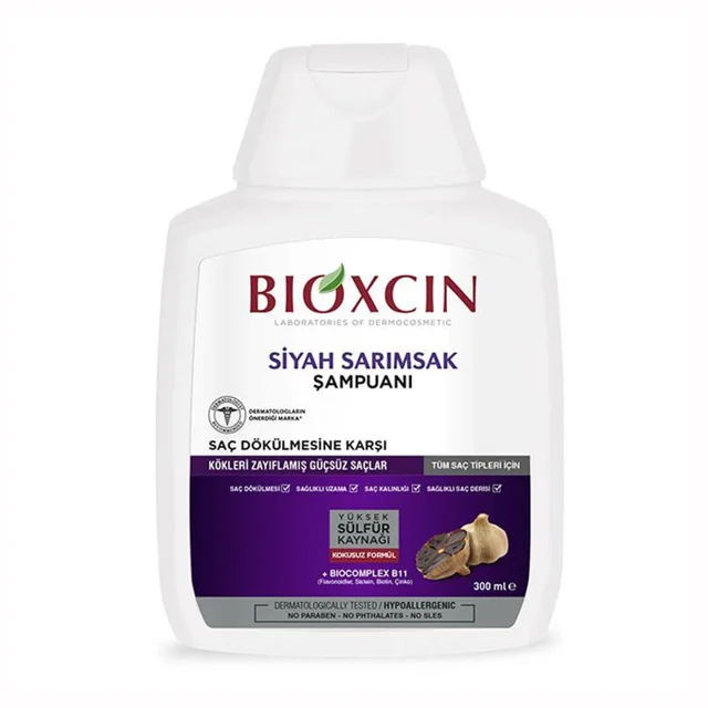 عکس شامپو ضد ریزش سیر سیاه بیوکسین Black Garlic Bioxcin حجم 300 میلی‌لیتر